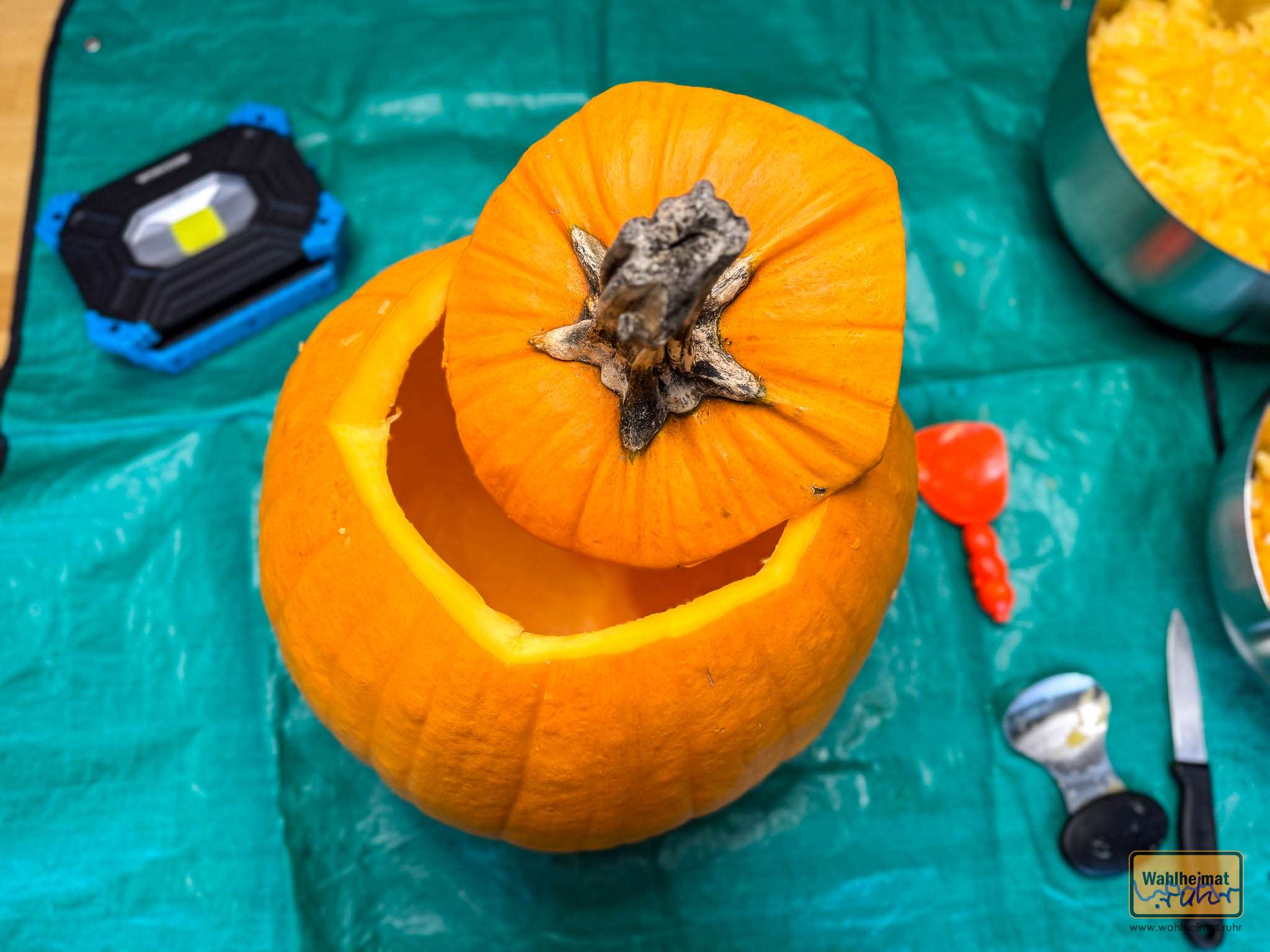 Das Fruchtfleisch geht meist in eine Kürbissuppe - und die Kürbiskerne werden geröstet und gewürzt. Ein leckerer Snack!